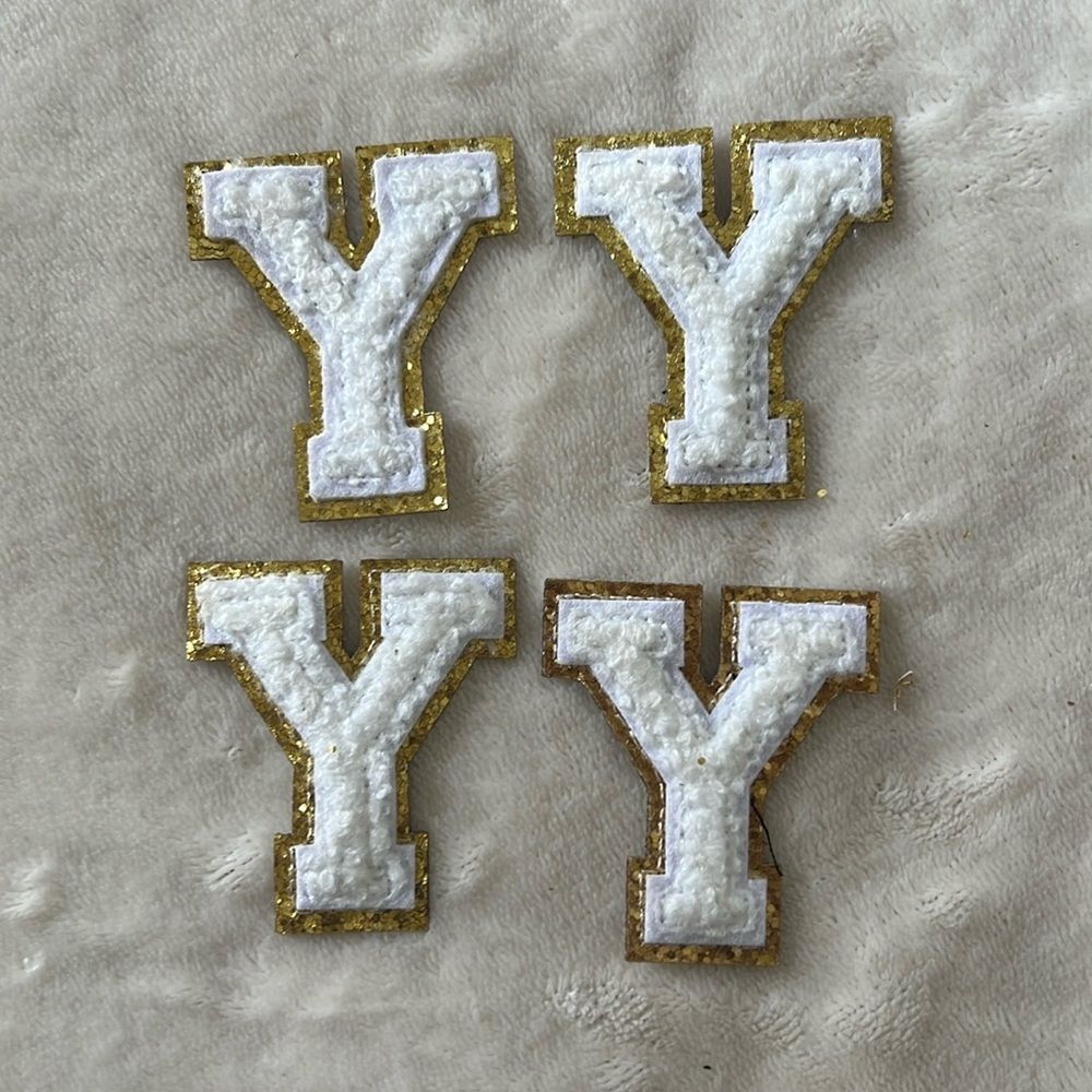 Y Initial Self-Adhesive Monogram Letters, Set of 4